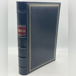 Pioneer: Black Bonded Leather D-Ring VTG 408 (4”x6”) Photo Album w/ Memo Column